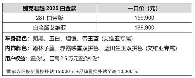 限时一口价1599万元起！别克君越2025白金款越级上市(图4)